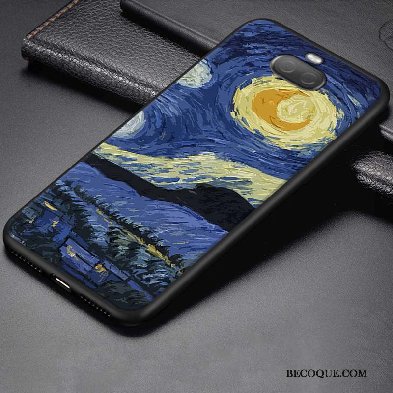 Sony Xperia 10 Plus Coque Bleu Créatif Fluide Doux Protection Dessin Animé Incassable