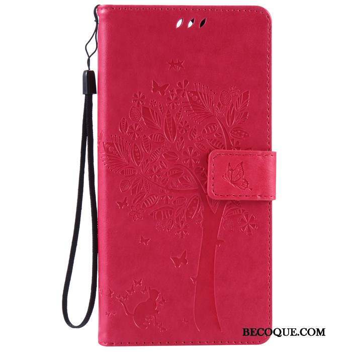 Sony Xperia 5 Coque Protection Étui En Cuir Incassable Fluide Doux Housse Rouge