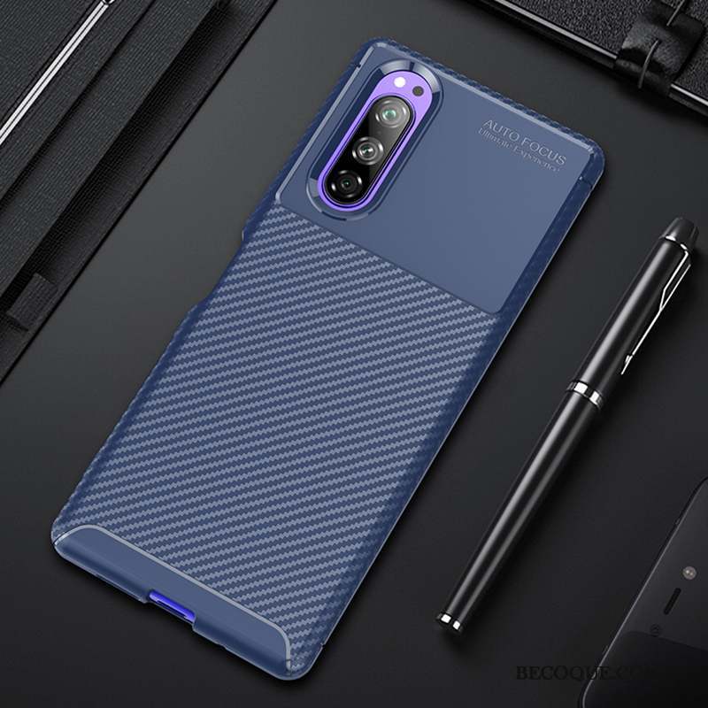 Sony Xperia 5 Nouveau Fluide Doux Protection Bleu Marin Coque De Téléphone Membrane