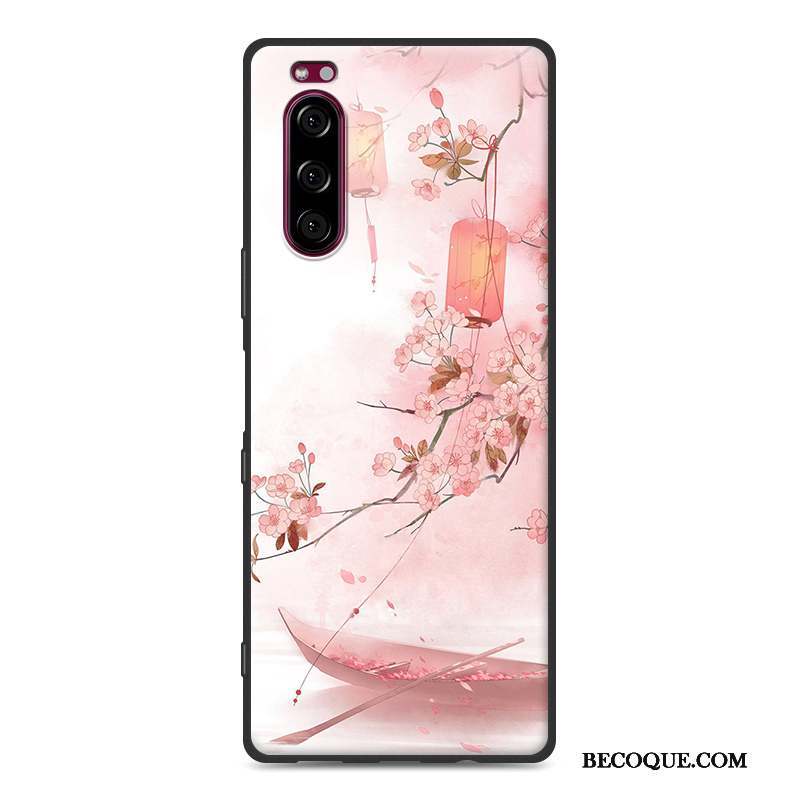 Sony Xperia 5 Tendance Rose Étui Coque De Téléphone Protection Style Chinois