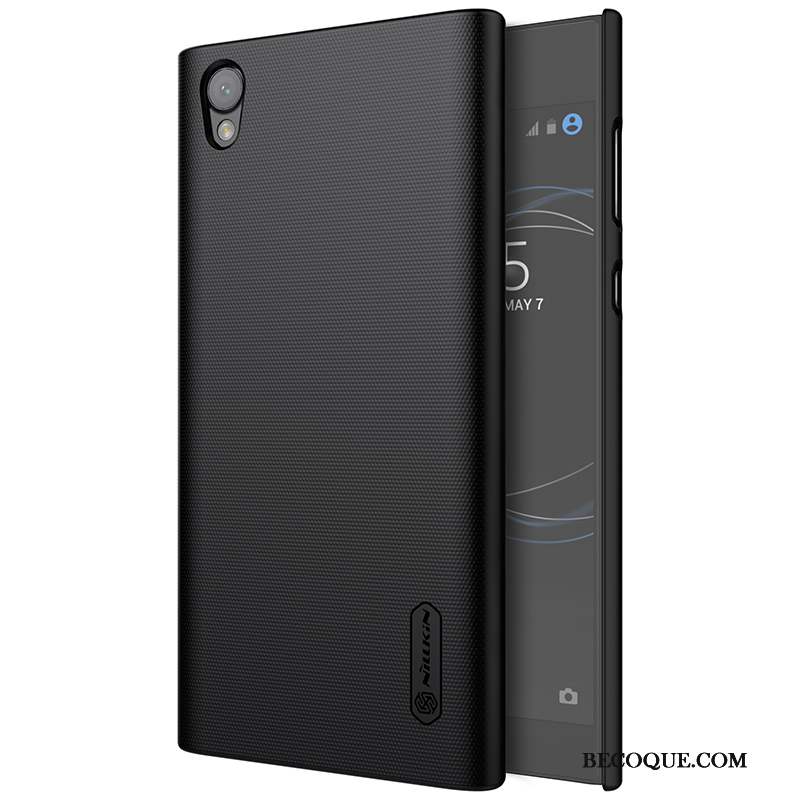 Sony Xperia L1 Coque De Téléphone Délavé En Daim Antidérapant Or Noir Étui