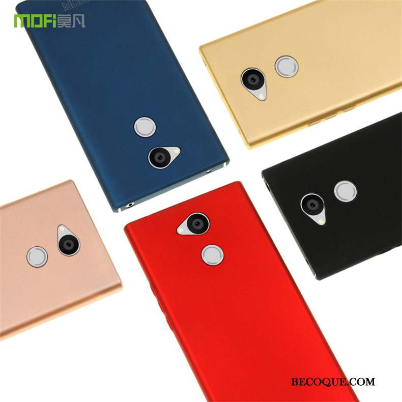 Sony Xperia L2 Délavé En Daim Coque De Téléphone Rouge Étui Protection Bordure