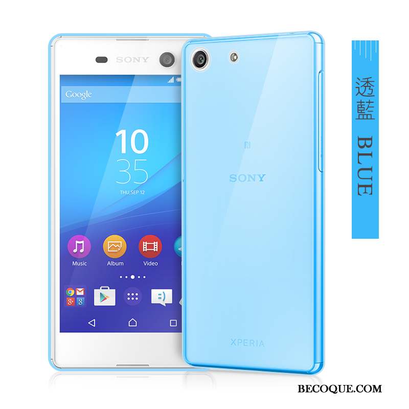 Sony Xperia M5 Dual Bleu Fluide Doux Coque De Téléphone Transparent Silicone Mince