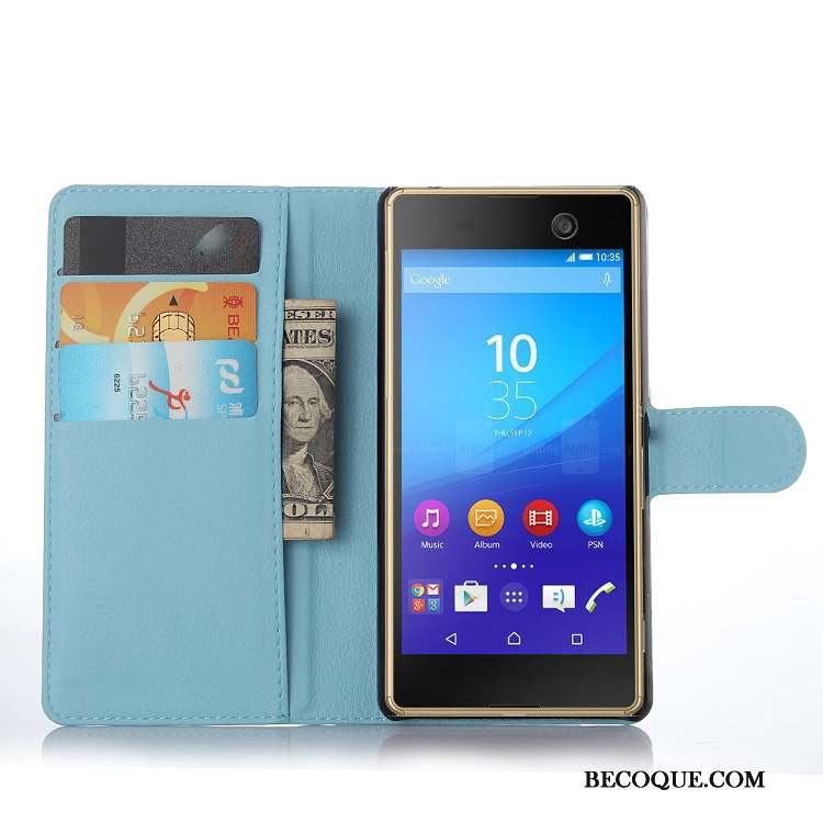 Sony Xperia M5 Dual Protection Étui Bleu Téléphone Portable Coque De Téléphone Étui En Cuir