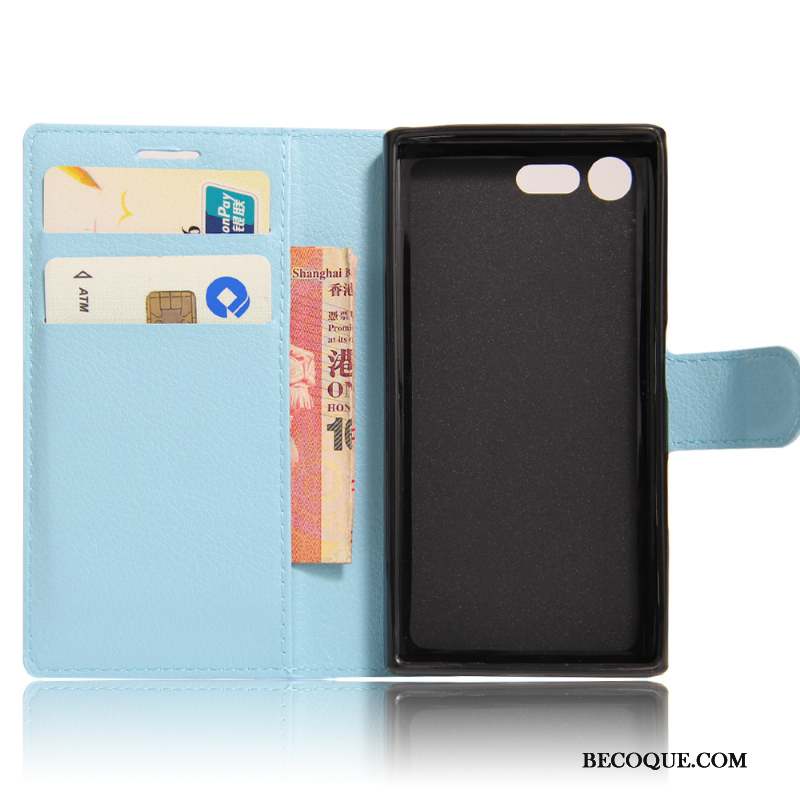 Sony Xperia X Compact Coque Téléphone Portable Bleu Protection Étui En Cuir Violet