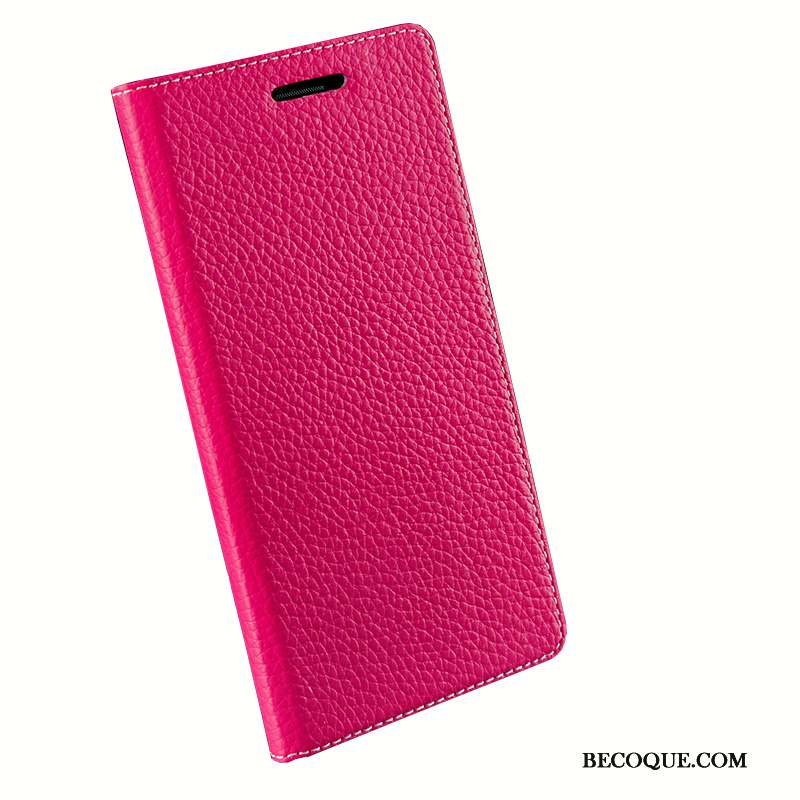 Sony Xperia X Cuir Véritable Rouge Étui En Cuir Coque De Téléphone Téléphone Portable Protection