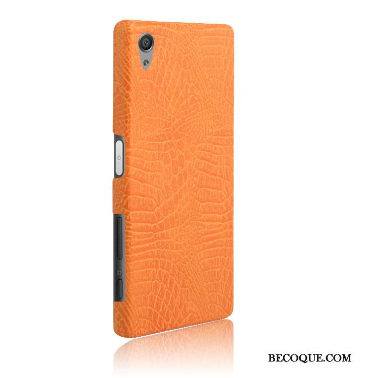 Sony Xperia X Orange Vintage Étui Incassable Crocodile Coque