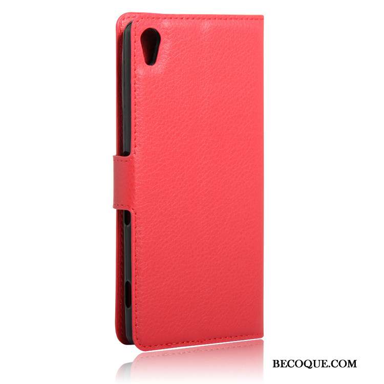 Sony Xperia Xa Rouge Téléphone Portable Étui En Cuir Coque De Téléphone Portefeuille Carte