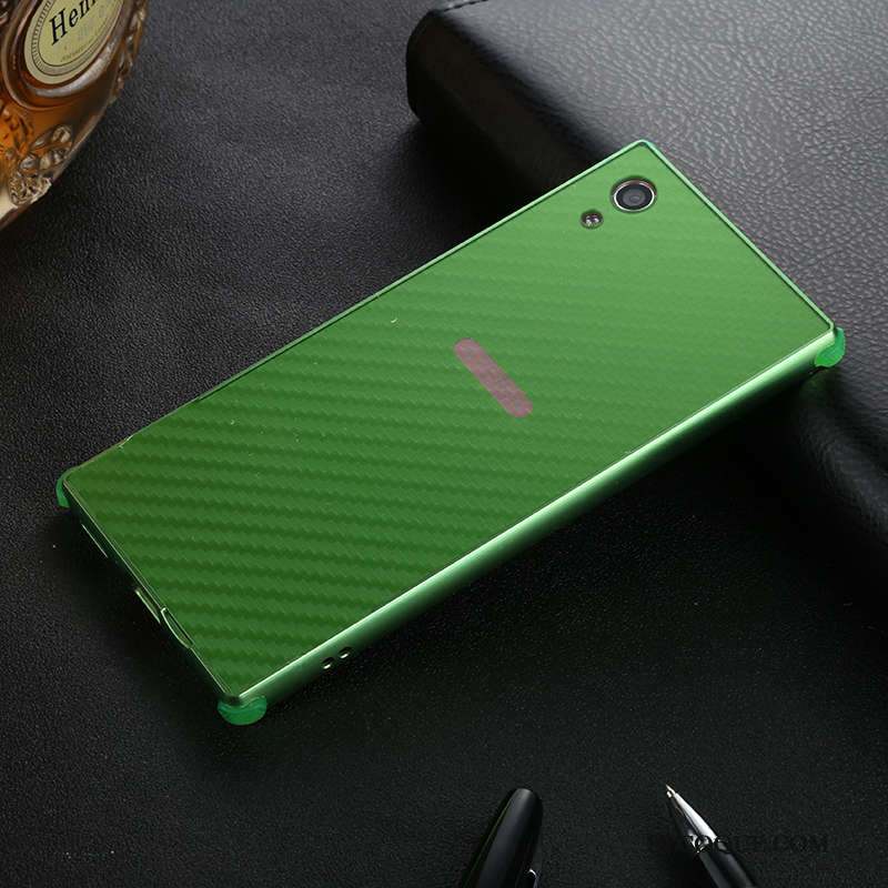 Sony Xperia Xa1 Coque Border Protection Couvercle Arrière Incassable Métal Vert