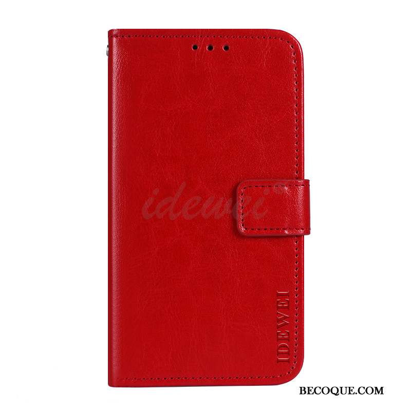 Sony Xperia Xa1 Plus Rouge Étui Portefeuille Carte Étui En Cuir Coque De Téléphone