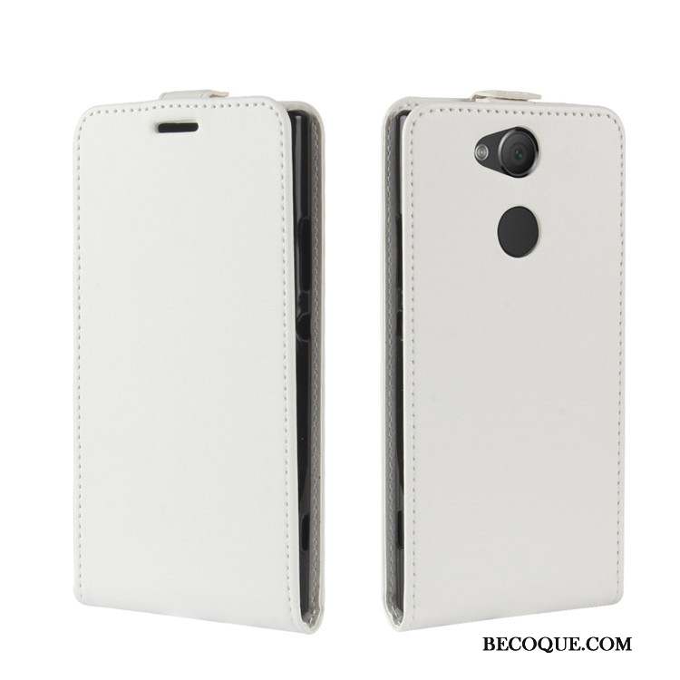 Sony Xperia Xa2 Étui En Cuir Protection Coque De Téléphone Blanc Housse