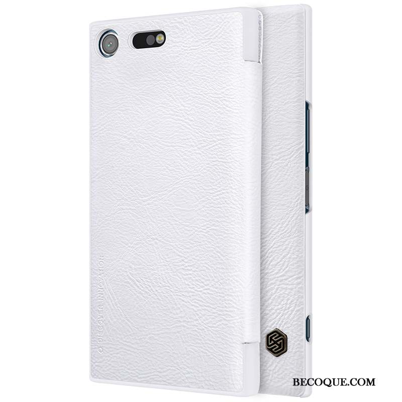 Sony Xperia Xz Housse Protection Coque De Téléphone Incassable Étui En Cuir Blanc