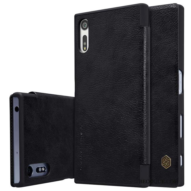 Sony Xperia Xz Téléphone Portable Étui Noir Protection Coque De Téléphone Étui En Cuir