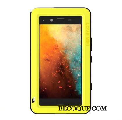 Sony Xperia Xz1 Compact Coque Protection Silicone Métal Trois Défenses Étui Incassable
