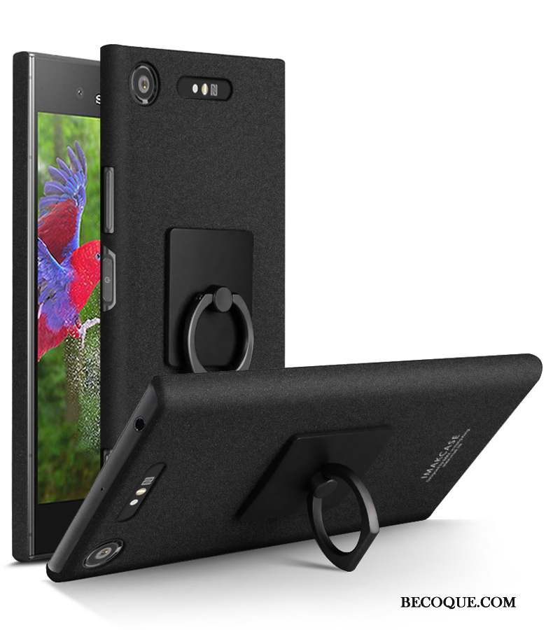 Sony Xperia Xz1 Compact Coque Téléphone Portable Noir Étui Délavé En Daim De Téléphone