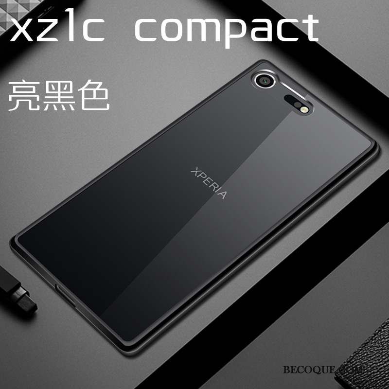 Sony Xperia Xz1 Compact Difficile Étui Coque De Téléphone Noir Transparent Protection