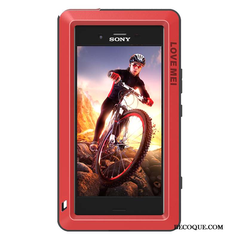 Sony Xperia Xz1 Protection Couvercle Arrière Rouge Coque De Téléphone Trois Défenses Tout Compris
