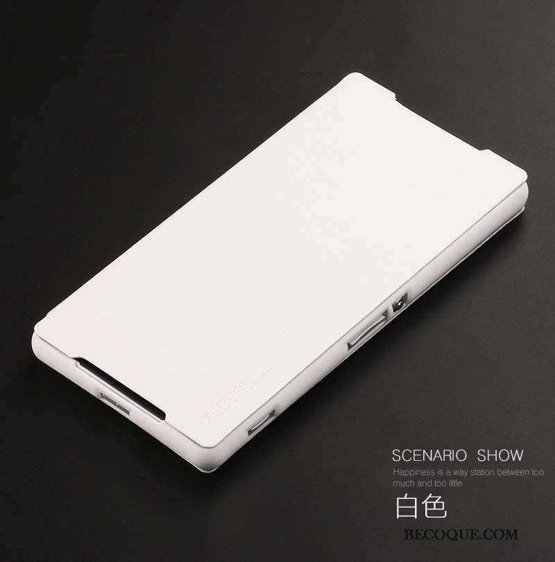 Sony Xperia Z2 Étui En Cuir Blanc Coque De Téléphone Housse Protection Tout Compris