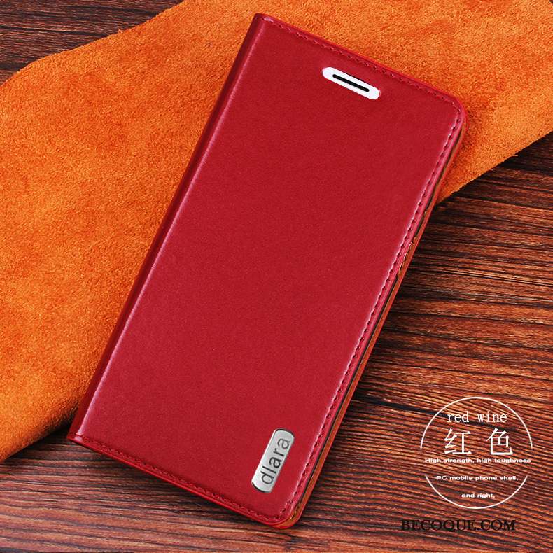 Sony Xperia Z3+ Durable Étui En Cuir Clamshell Rouge Coque Téléphone Portable