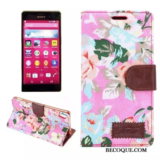 Sony Xperia Z3+ Rose Protection Étui Téléphone Portable Coque De Téléphone Étui En Cuir