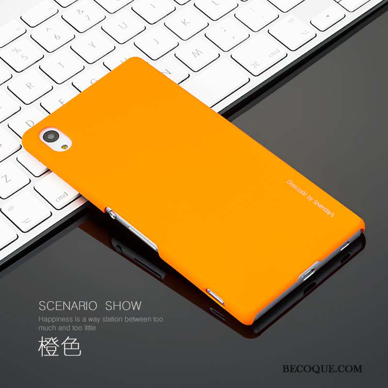 Sony Xperia Z3+ Simple Difficile Étui Orange Coque Fluide