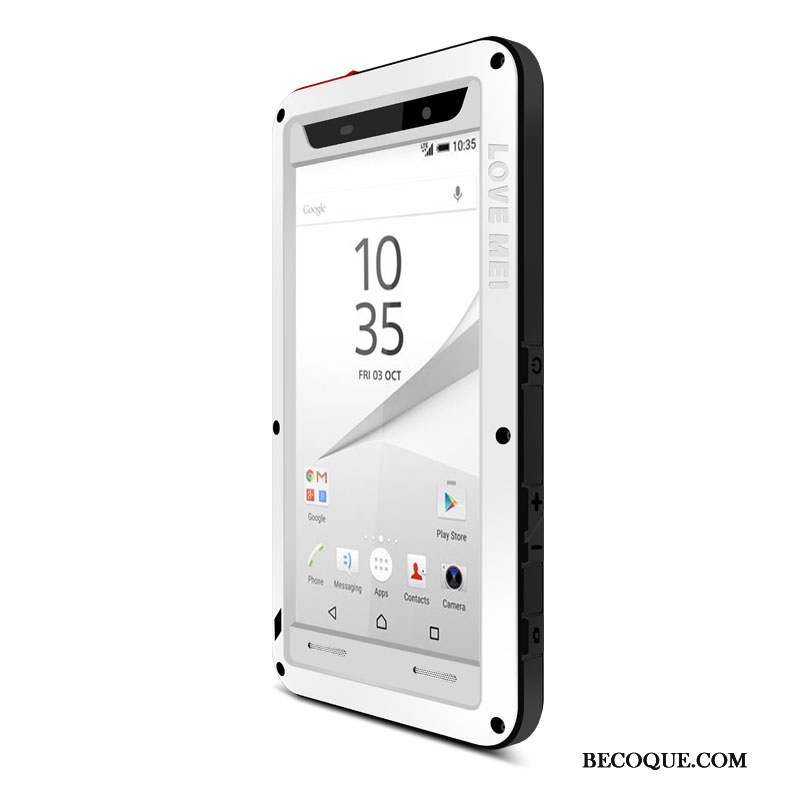 Sony Xperia Z5 Compact Border Protection Incassable Trois Défenses Coque De Téléphone Argent