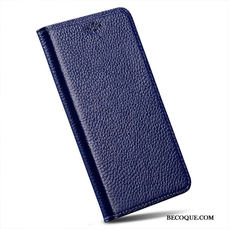 Sony Xperia Z5 Compact Coque Bleu Étui Étui En Cuir Housse Téléphone Portable Cuir Véritable