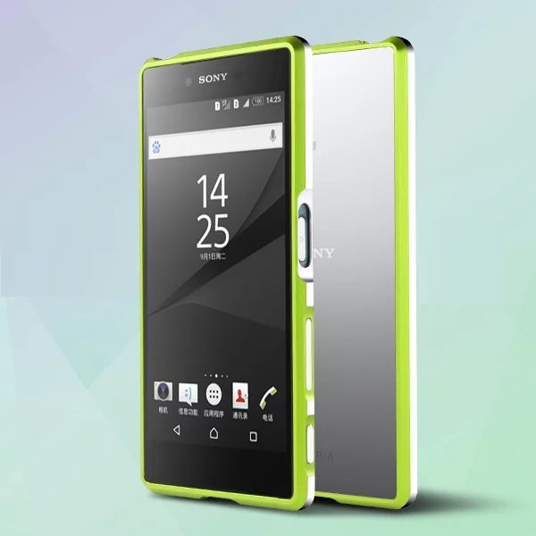 Sony Xperia Z5 Vert Border Étui Téléphone Portable Coque Métal