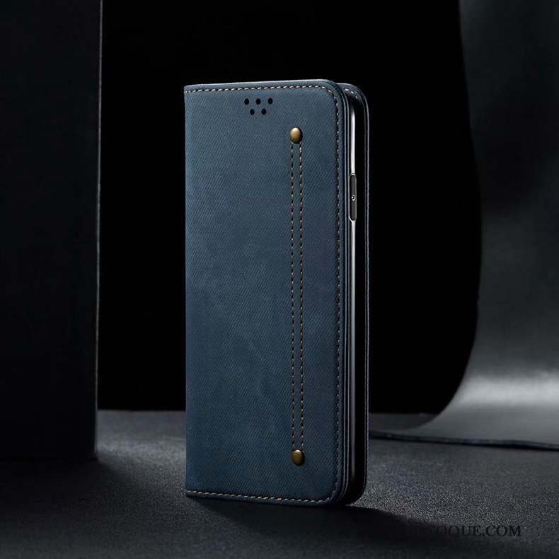 Xiaomi Mi 10 Pro Coque Silicone Petit Étui Bleu Étui En Cuir Housse