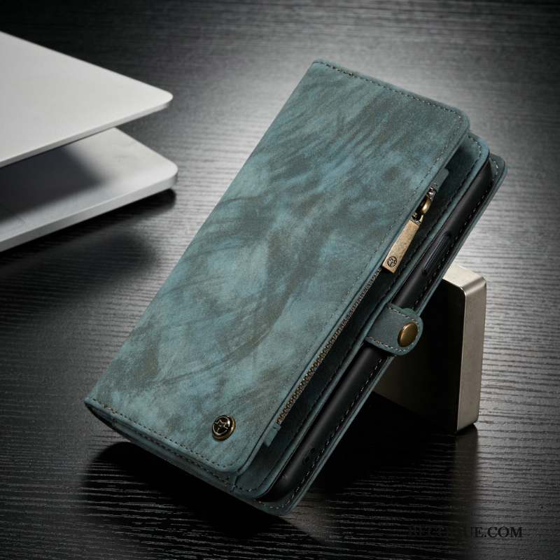 iPhone 11 Coque Étui En Cuir Bleu Portefeuille Clamshell Téléphone Portable Nouveau