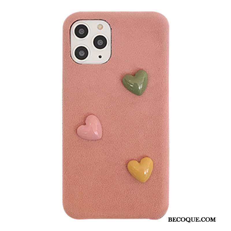 iPhone 11 Pro Coque De Téléphone Rose Amour Fluide Doux Protection Dimensionnel