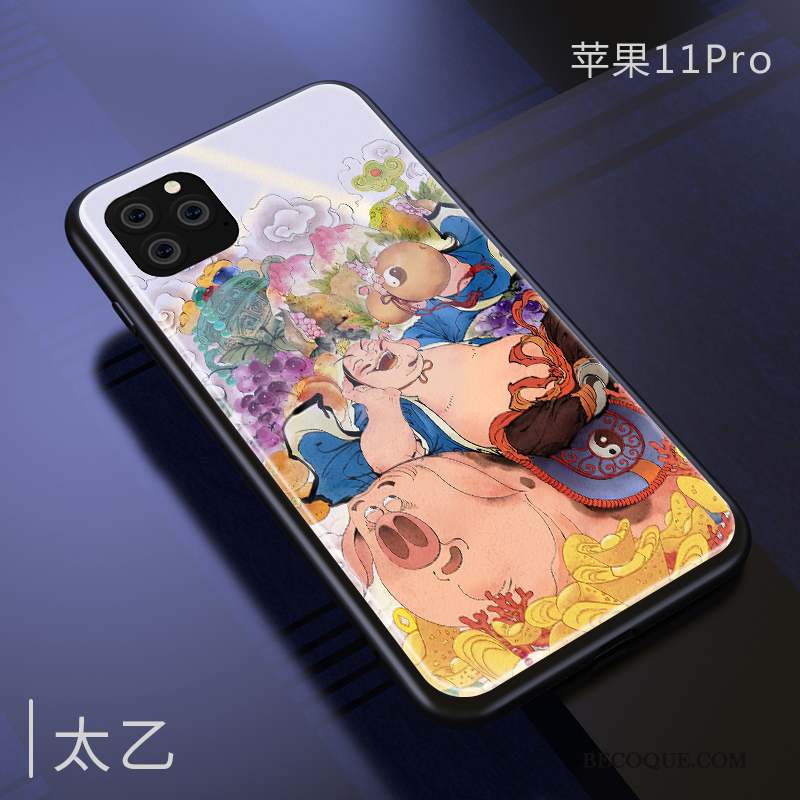 iPhone 11 Pro Coque Enfant Marque De Tendance Nouveau Miroir Verre Protection