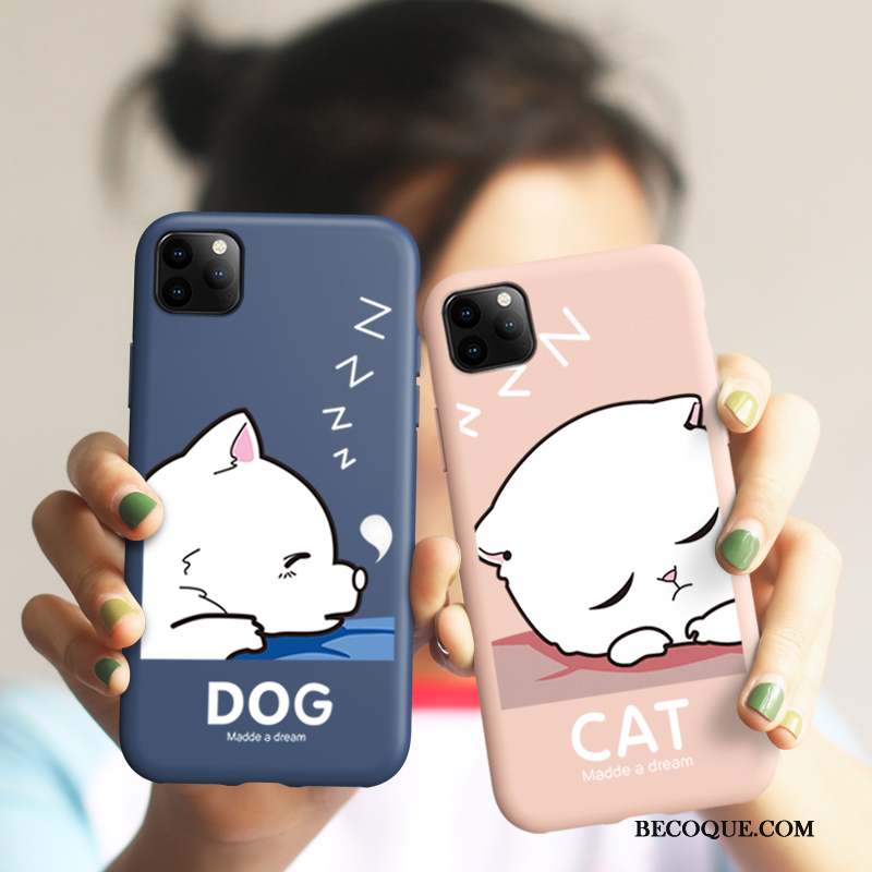 iPhone 11 Pro Coque Fluide Doux Chiens Silicone Très Mince Incassable Mode