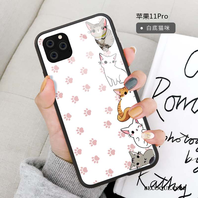 iPhone 11 Pro Coque Miroir Chat Protection Charmant Nouveau Étui