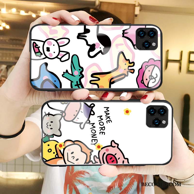 iPhone 11 Pro Coque Nouveau Blanc Incassable Charmant Amoureux Dessin Animé