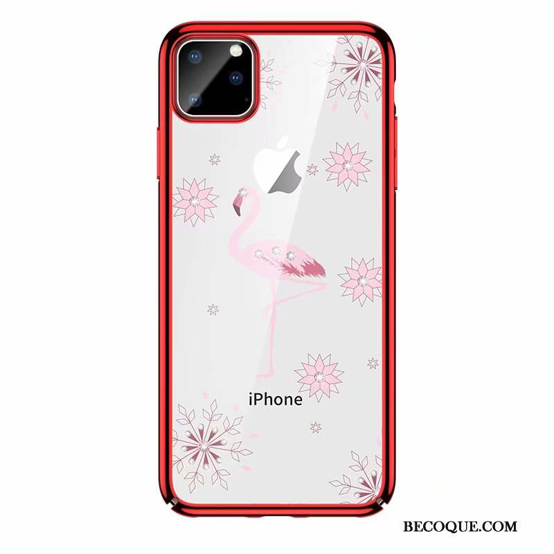 iPhone 11 Pro Coque Étui Strass Luxe Transparent Oiseau Incassable