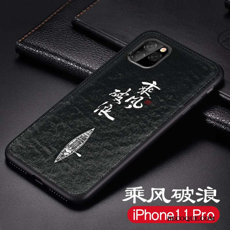 iPhone 11 Pro Incassable Délavé En Daim Noir Coque De Téléphone Nouveau Silicone