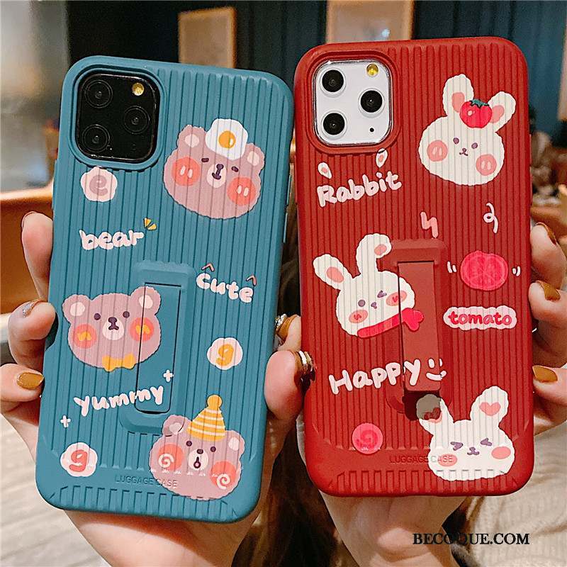 iPhone 11 Pro Lapin Rouge Charmant Coque Petit Support