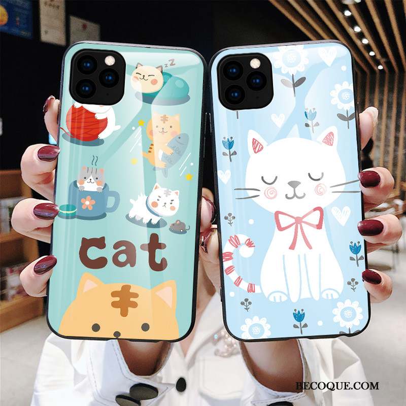 iPhone 11 Pro Max Coque Charmant Étui Dessin Animé Tendance Verre Protection