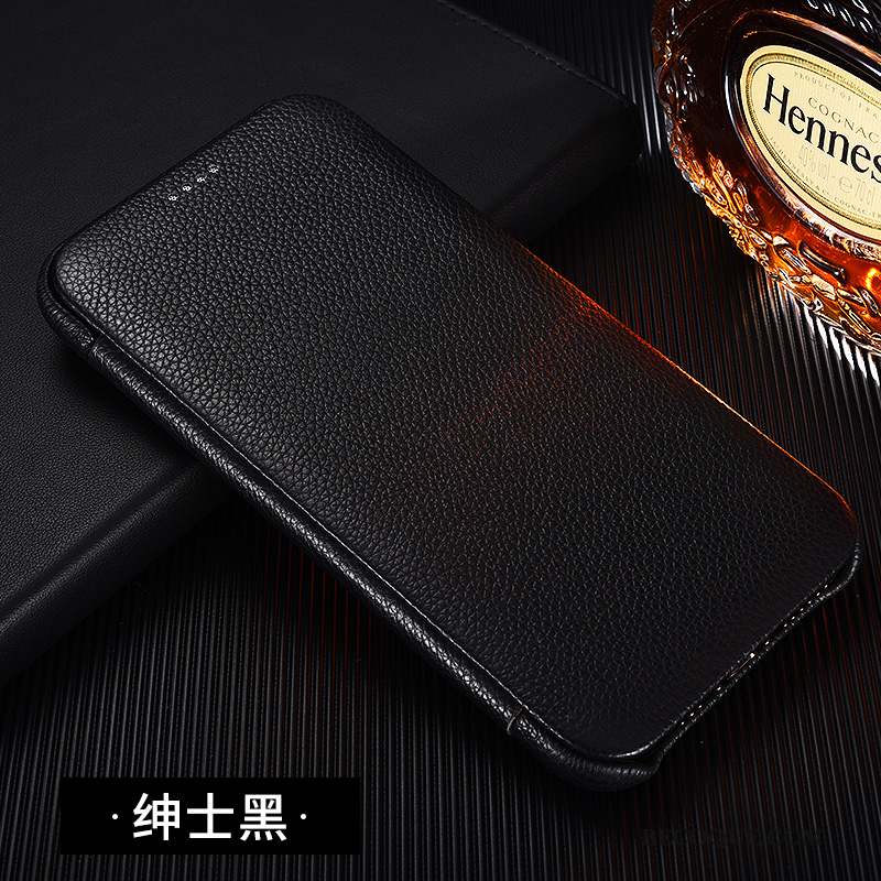 iPhone 11 Pro Max Coque Téléphone Portable Noir Cuir Nouveau Étui Cuir Véritable