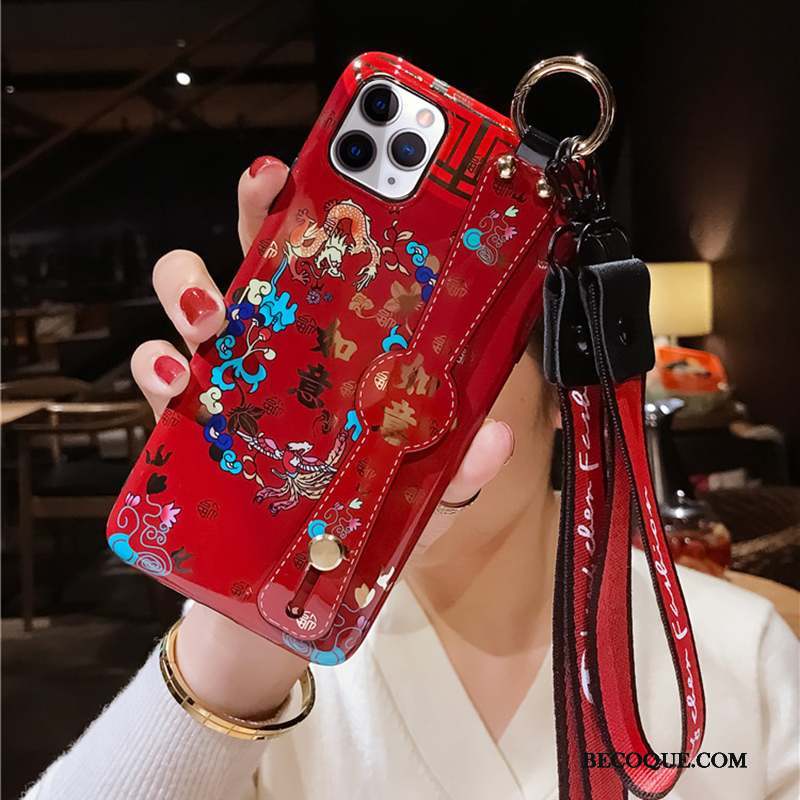iPhone 11 Pro Max Créatif Rouge Luxe Incassable Coque De Téléphone Ornements Suspendus