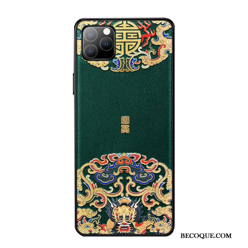 iPhone 11 Pro Max Incassable Style Chinois Modèle Fleurie Silicone Étui Coque De Téléphone