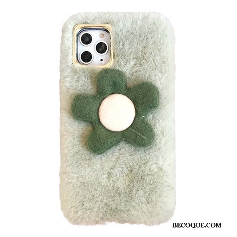 iPhone 11 Pro Max Vert Peluche Étui Velours Protection Coque De Téléphone