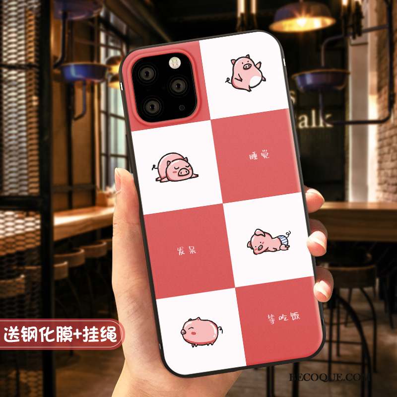 iPhone 11 Pro Étui Coque De Téléphone Personnalité Mignonne Animal Net Rouge