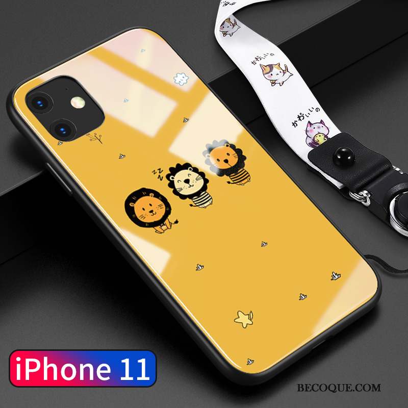 iPhone 11 Très Mince Tout Compris Personnalité Coque De Téléphone Lion Jaune