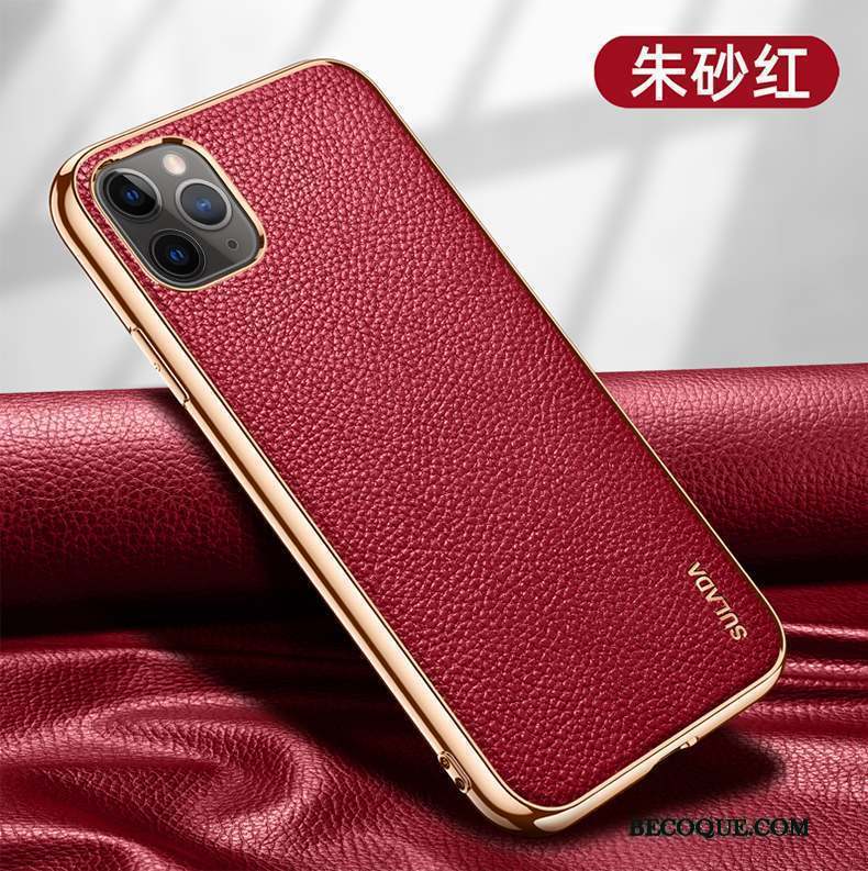 iPhone 12 Pro Coque Cuir Véritable Luxe Étui En Cuir Nouveau Très Mince Protection