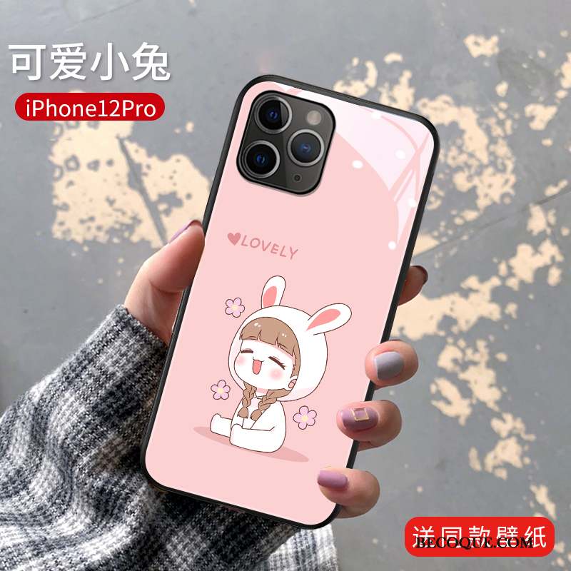 iPhone 12 Pro Coque De Téléphone Rose Charmant Petit Créatif Amoureux