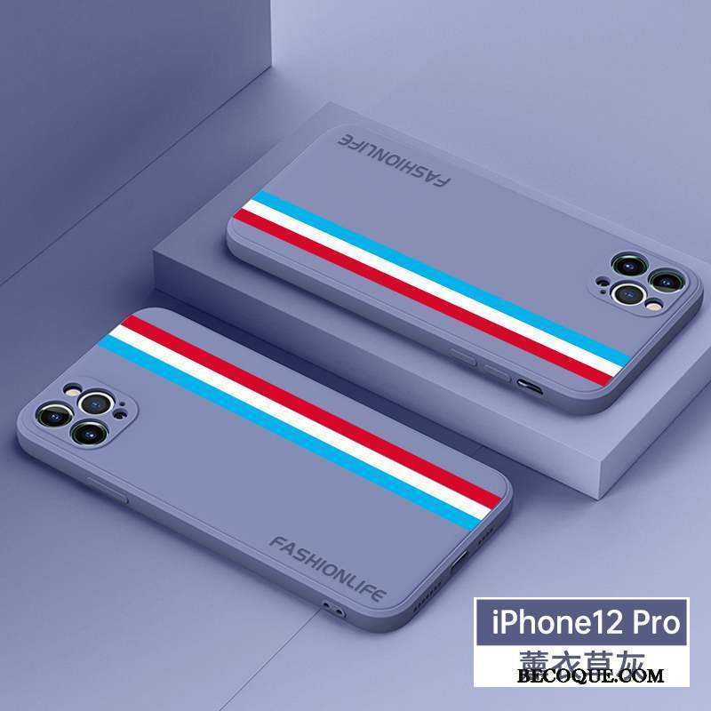 iPhone 12 Pro Coque Tout Compris Carré Simple Protection Silicone Fluide Doux