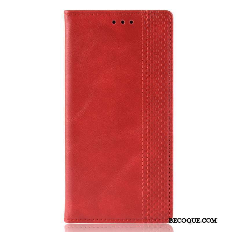 iPhone 12 Pro Max Téléphone Portable Housse Rouge Étui En Cuir Magnétisme Coque De Téléphone