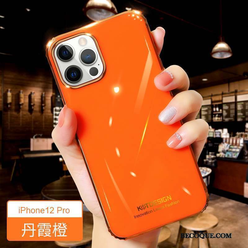 iPhone 12 Pro Orange Créatif Protection Net Rouge Coque De Téléphone Silicone